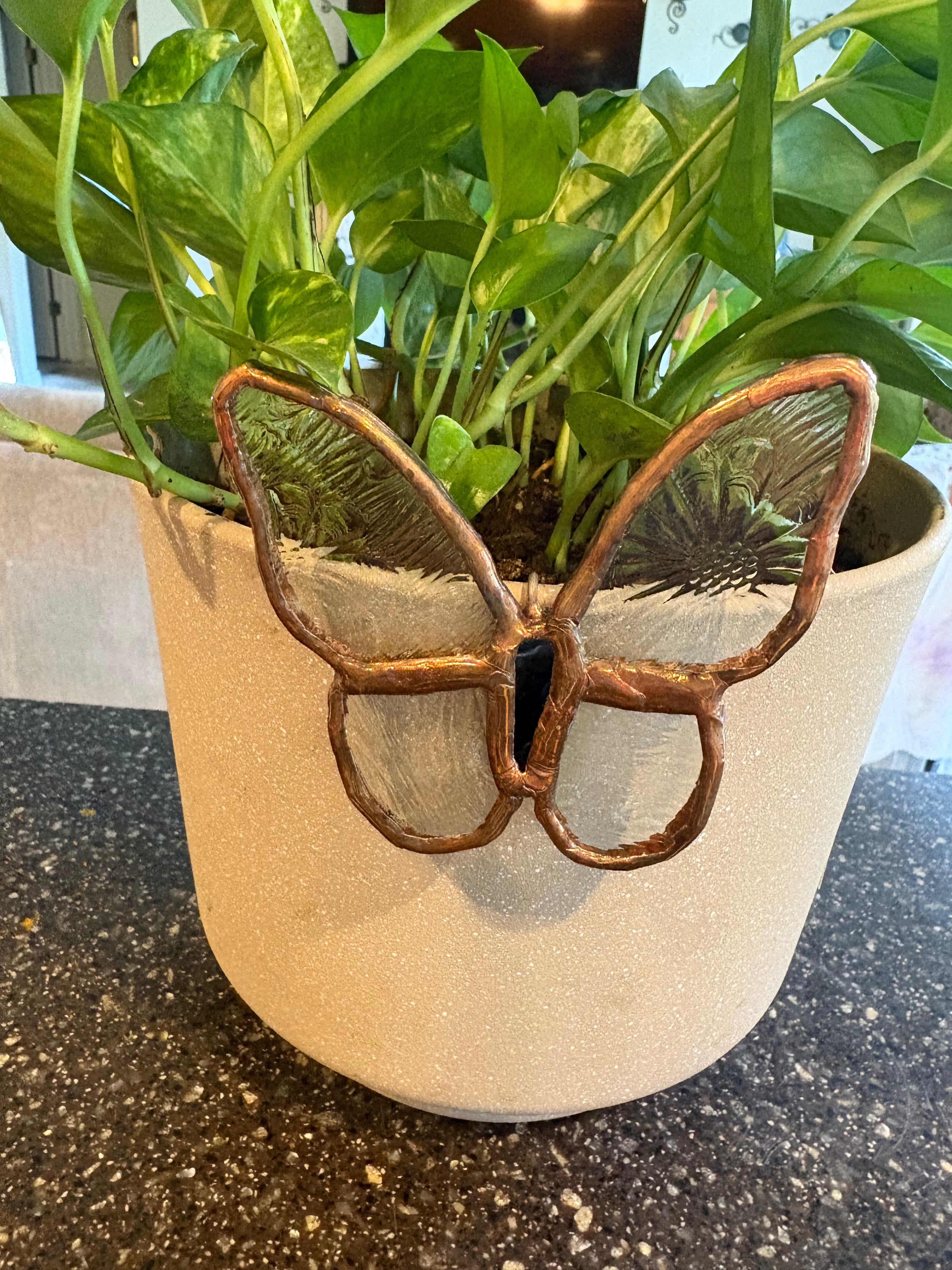 Stained Glass Butterfly Plant Pot Buddy