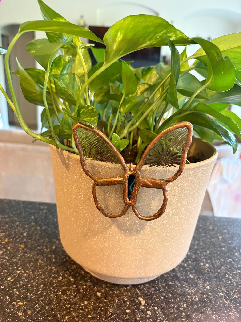 Stained Glass Butterfly Plant Pot Buddy