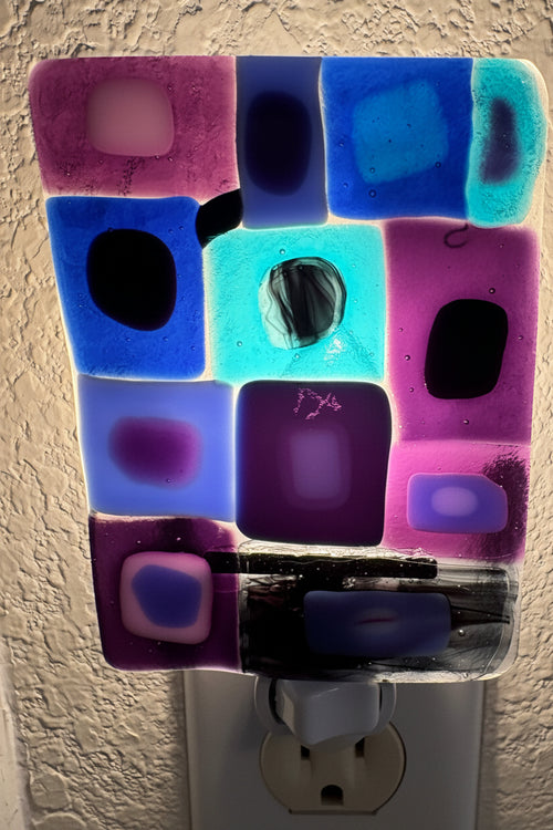 Blue and Purple Retro Mosaic Nightlight