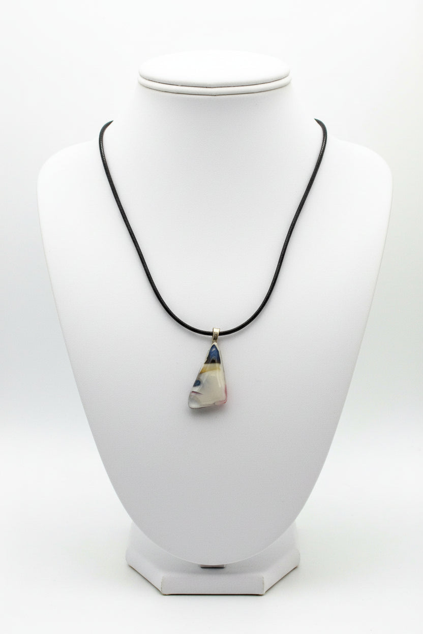 Fused Glass Abstract Pendant Necklace
