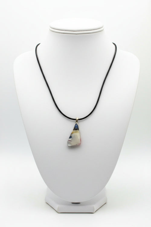 Fused Glass Abstract Pendant Necklace