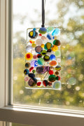 Rainbow Pebble Mosaic Fused Glass Suncatcher