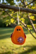 Orange Fused Glass Bird Suncatcher
