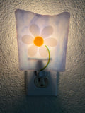 Fused Glass White Daisy Nightlight