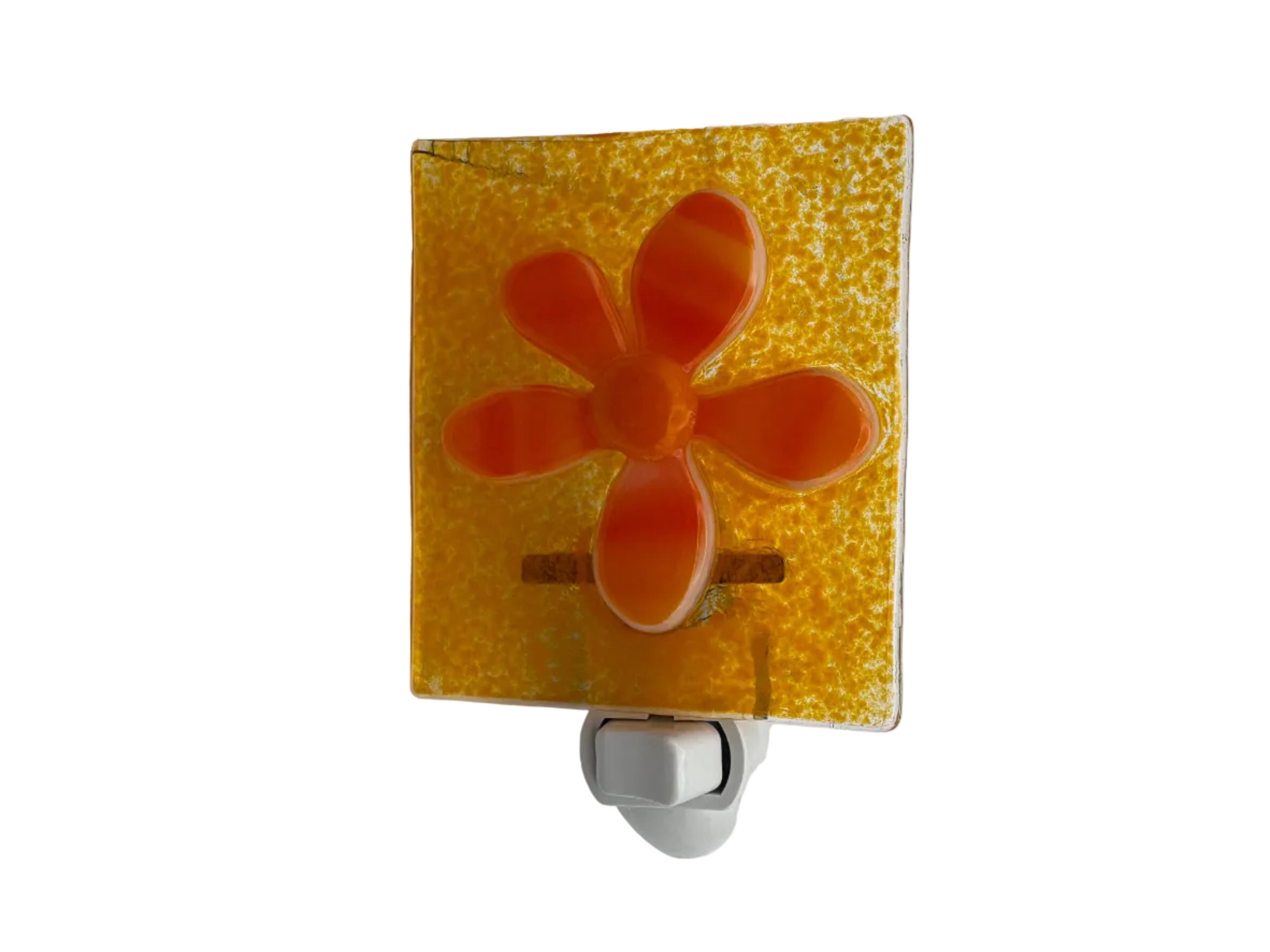Fused Glass Orange Flower Nightlight