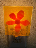 Fused Glass Orange Flower Nightlight
